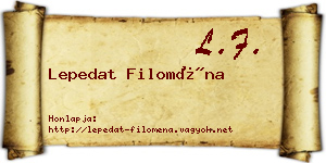 Lepedat Filoména névjegykártya